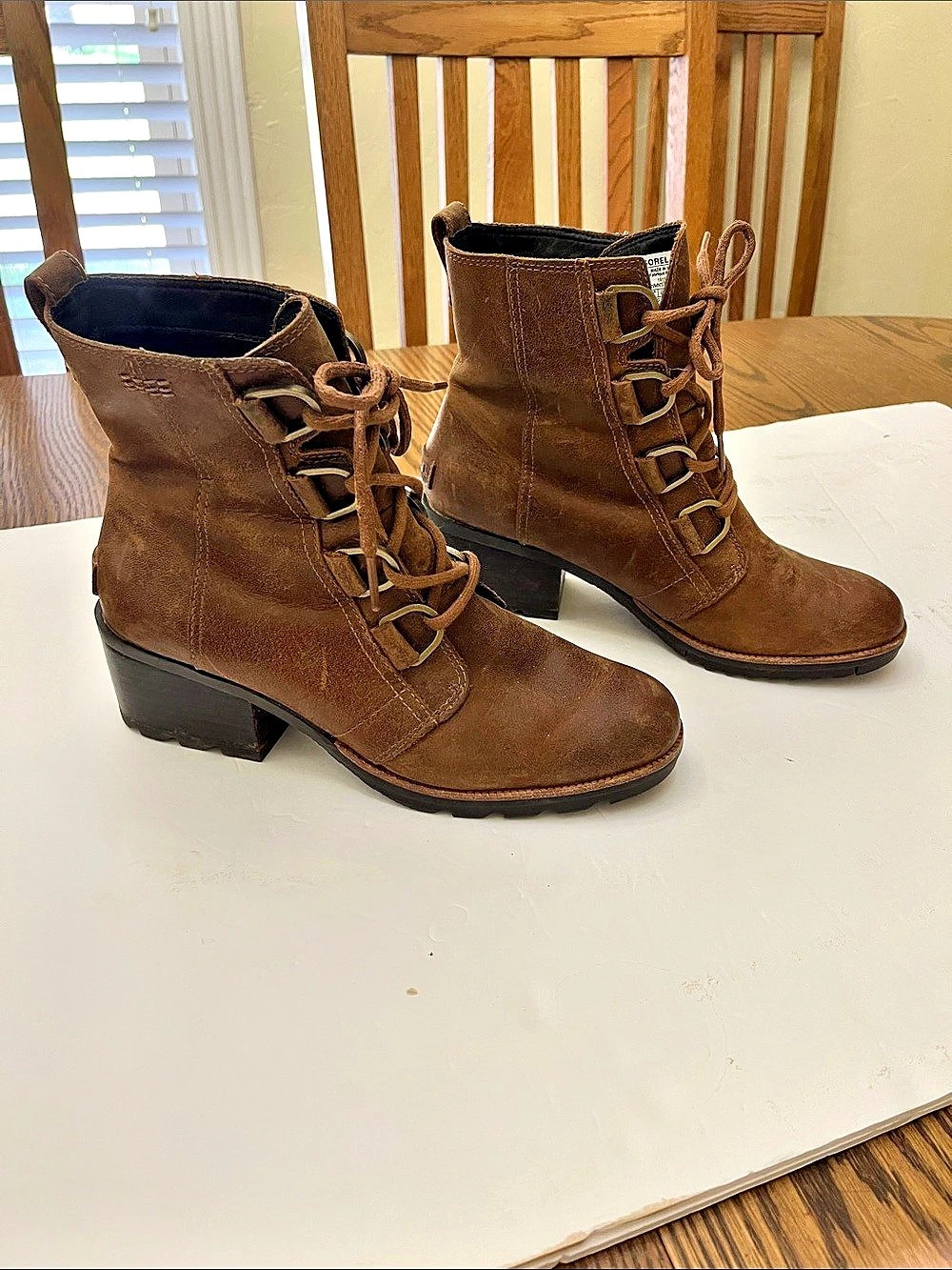 Sorel Joan of Arctic Wedge Lace Boot Brown Ankle Boots